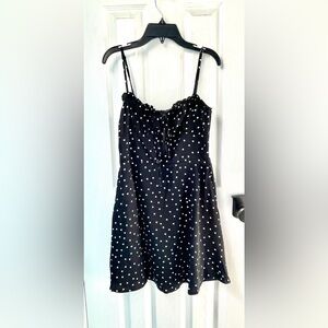 Cute Black Polka Dot Spaghetti Strap Dress